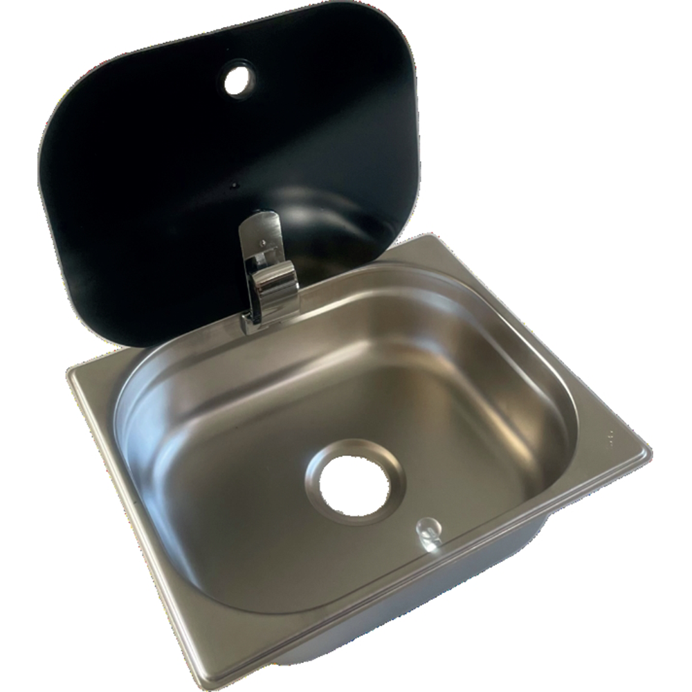 Univercal Krom Paslanmaz Çelik Cam Kapaklı Evye