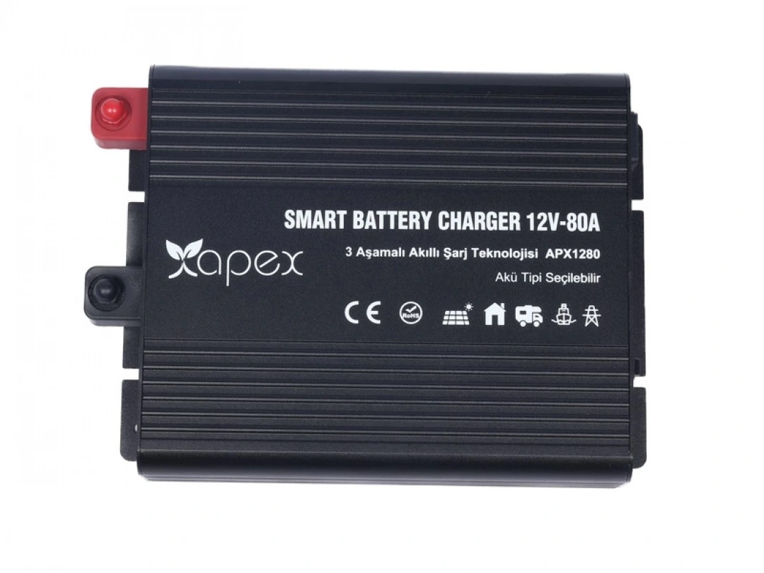 APEX APX1280 12V 80A Smart Akü Şarj Cihazı