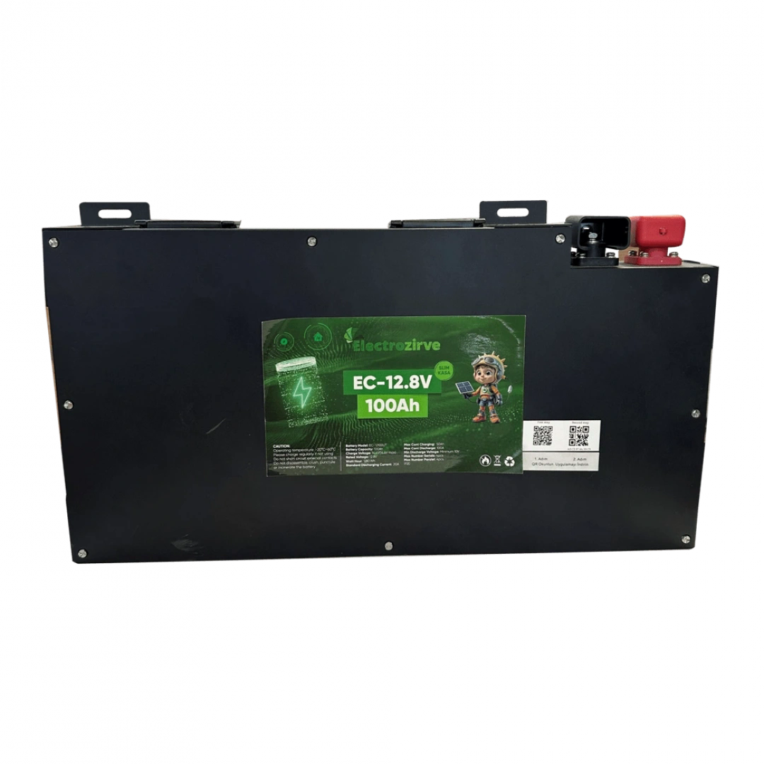ELECTROZİRVE 12.8V 100Ah Slim Kasa Lityum (LiFePO4) Batarya