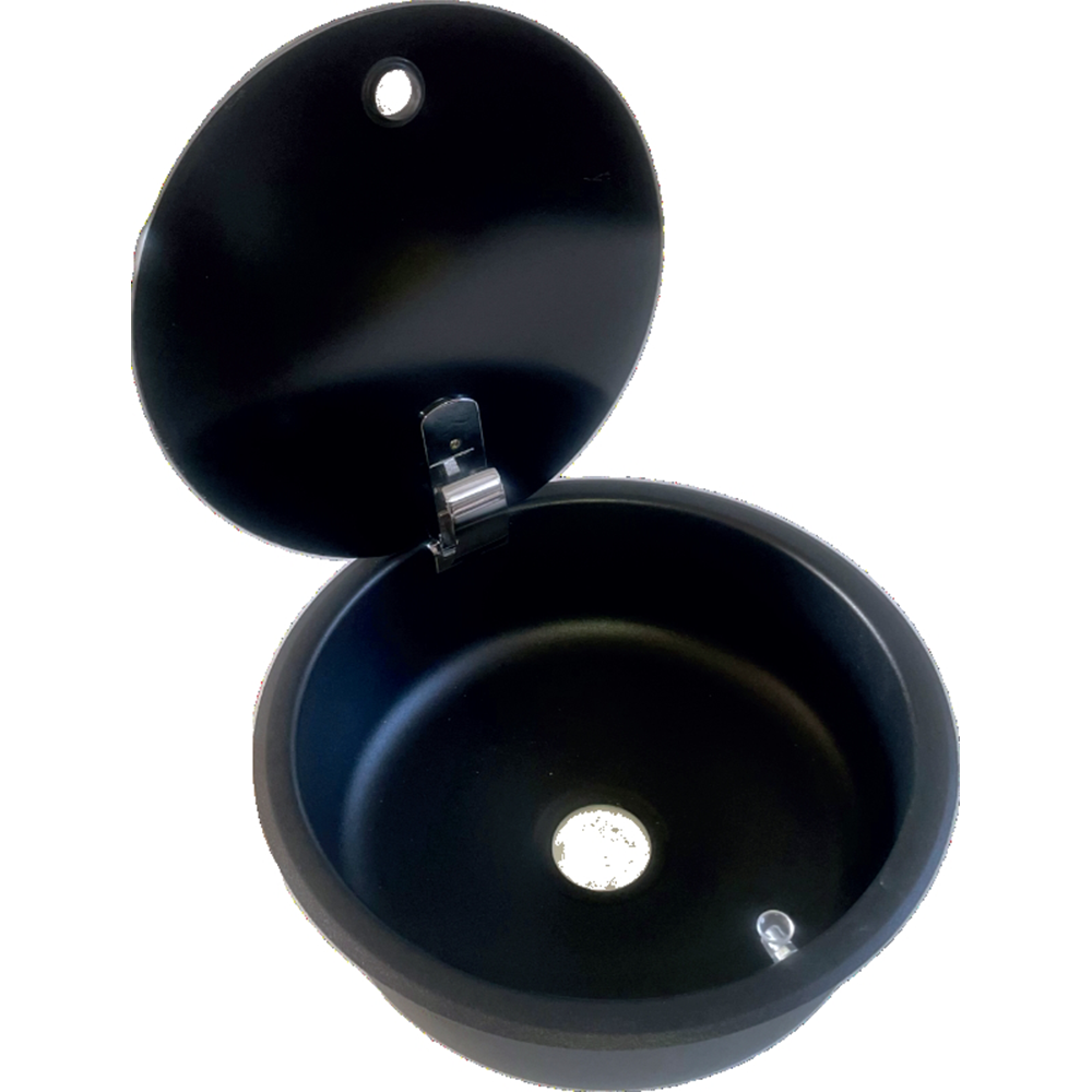 Univercal Siyah Cam Kapaklı Evye