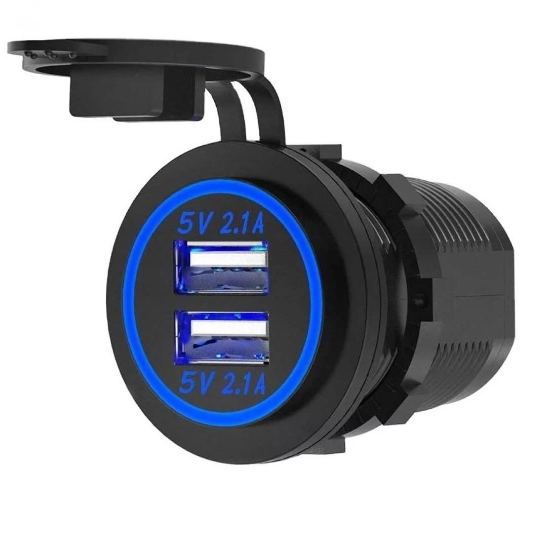 MELLİFERA İki Usb Type-A Şarj Cihazı (Mavi Işıklı)