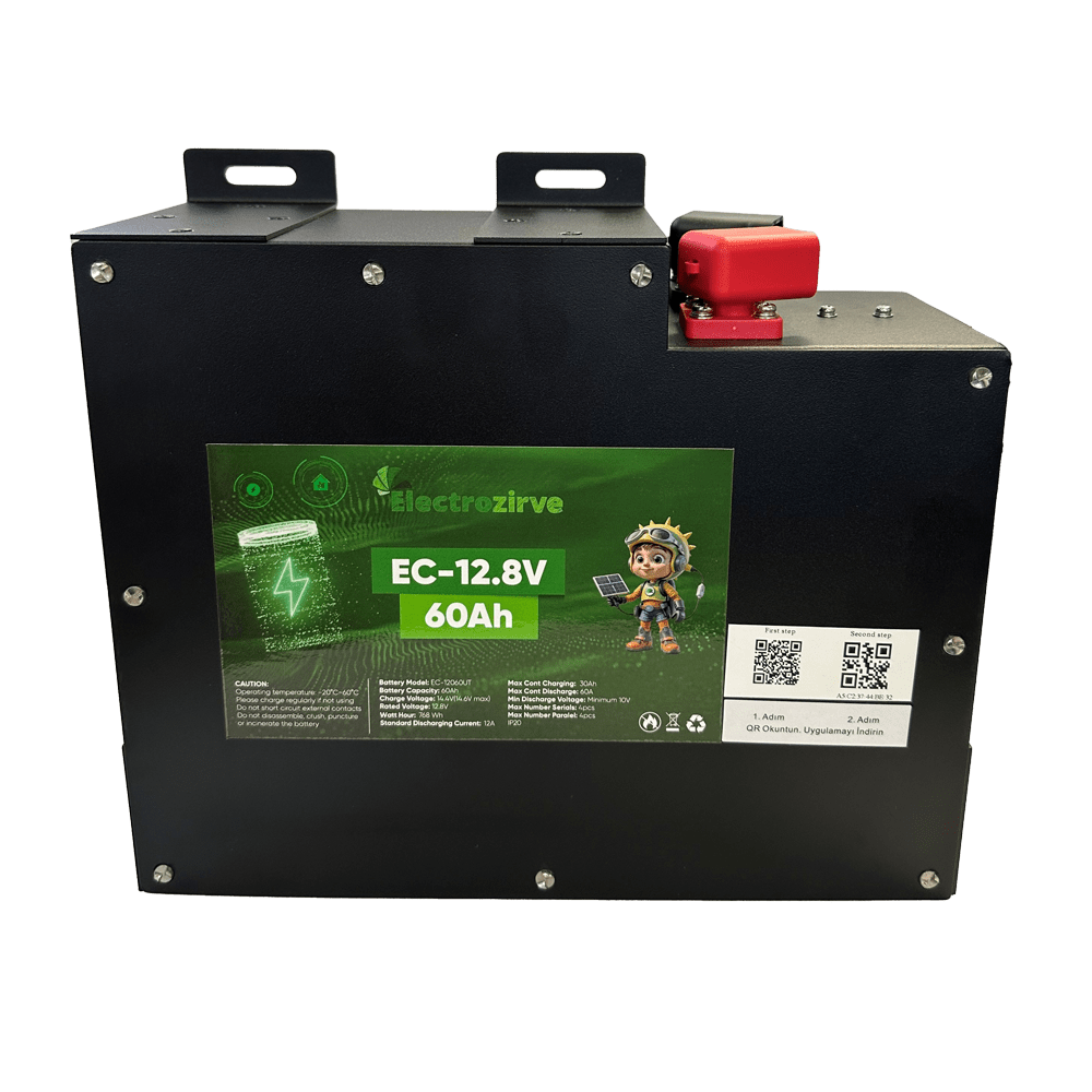 ELECTROZİRVE ELC-ITG-SLM 12.8V 60Ah Slim Kasa Lityum (LiFePO4) Batarya