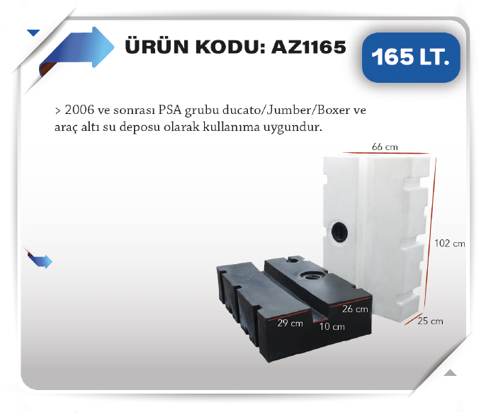AZFEN 165 LITRE SU DEPOSU
