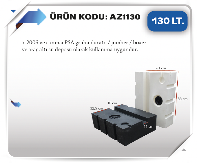 AZFEN 130 LITRE SU DEPOSU