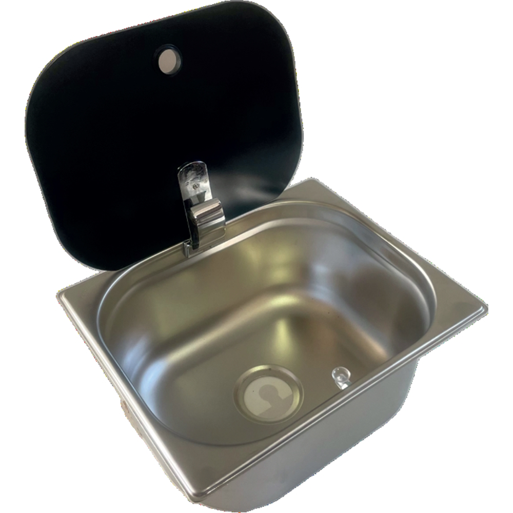 Univercal Krom Paslanmaz Çelik Cam Kapaklı Kompakt Evye