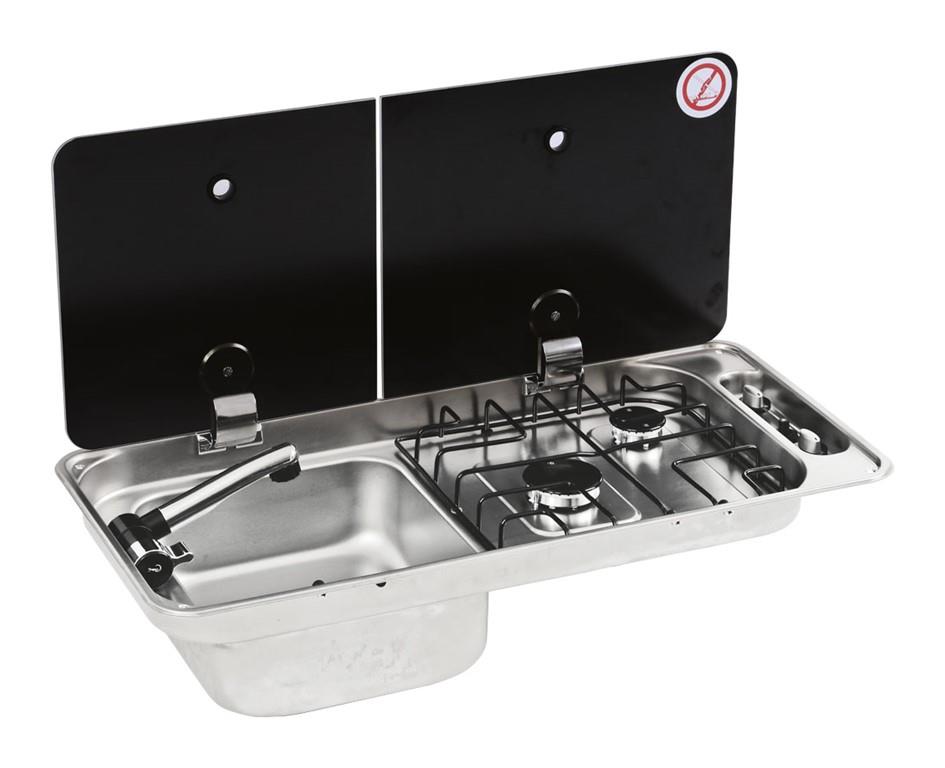 CAN ÇİFT GÖZLÜ ANKASTRE KOMBİNASYONLU OCAK (SAĞ OCAK-SOL EVİYE) (AYRIK KAPAK)