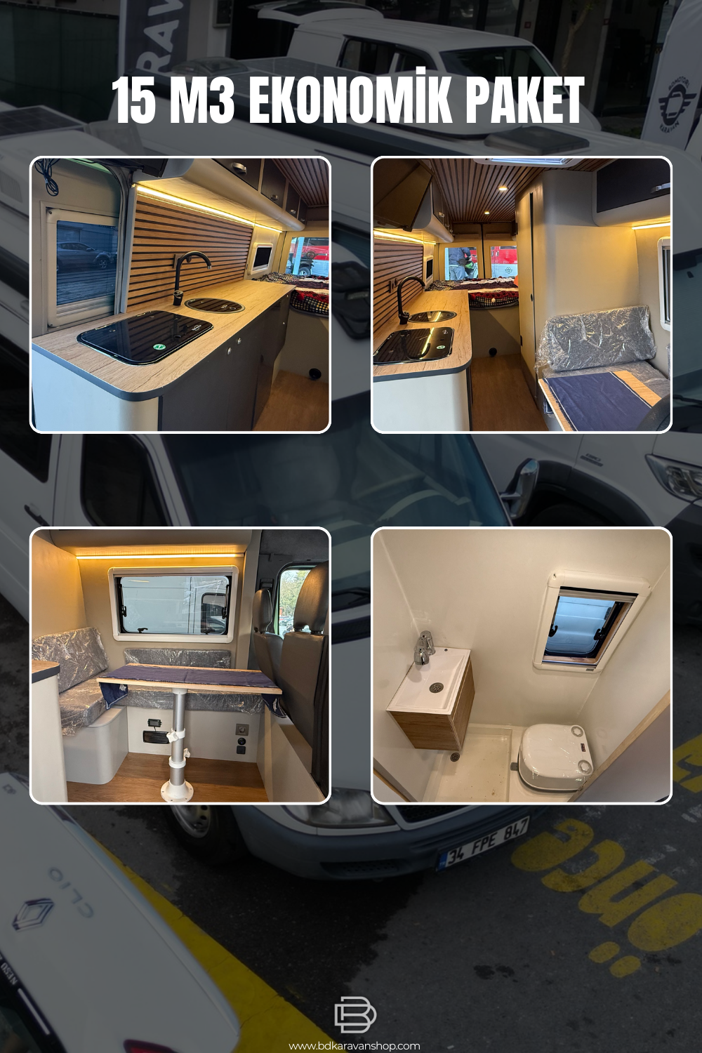 15 M3 Ekonomik Karavan Dönüşüm Paketi | Karavan İmalat & Malzeme Dahil
