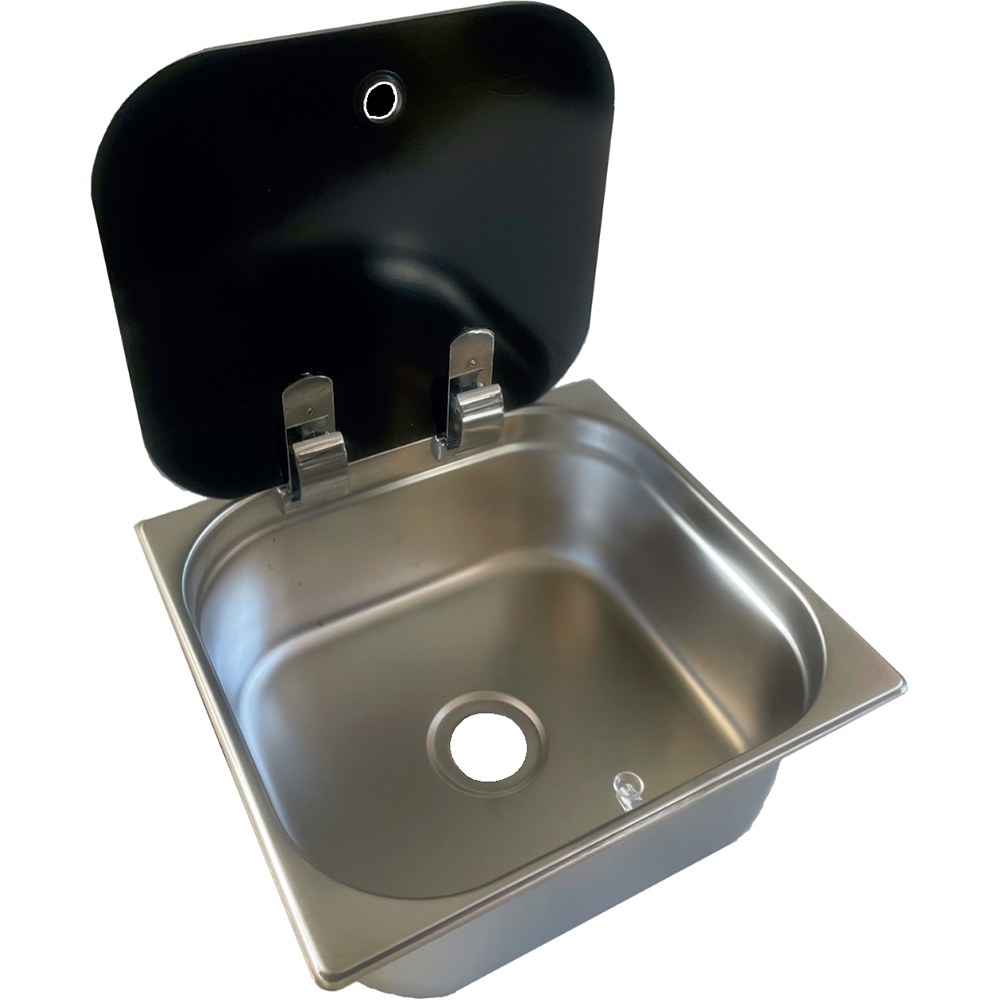 Univercal Krom Paslanmaz Çelik Cam Kapaklı Evye