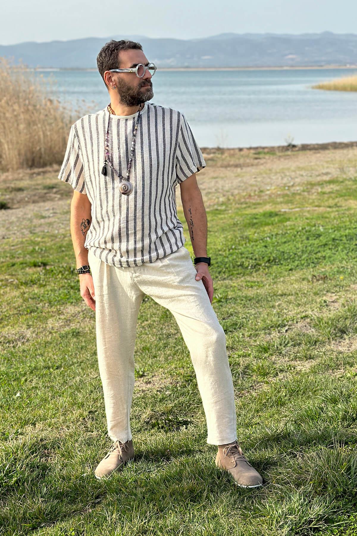 Siyah Desenli T-Shirt