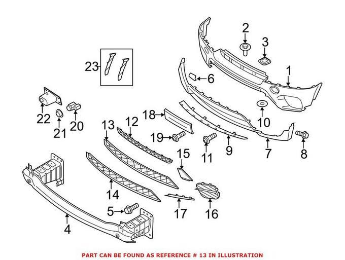 ÖN TAMPON ALT IZGARASI E70LCI 51117222856