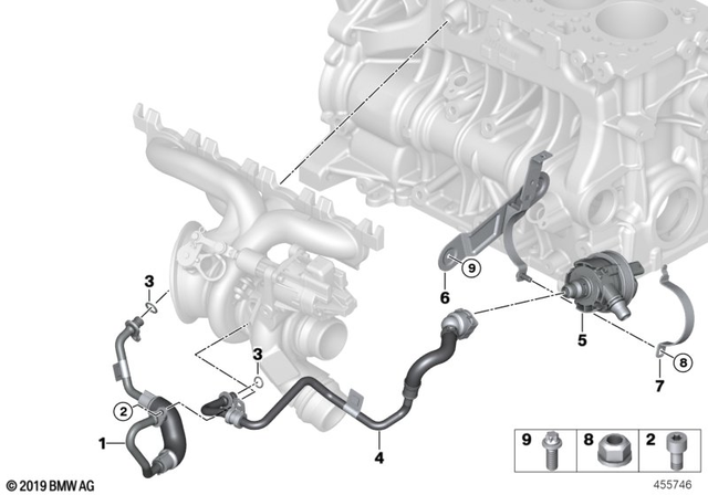 BMW TURBO BESLEME HAT BORUSU ( 7 643 094 ) 11538854734