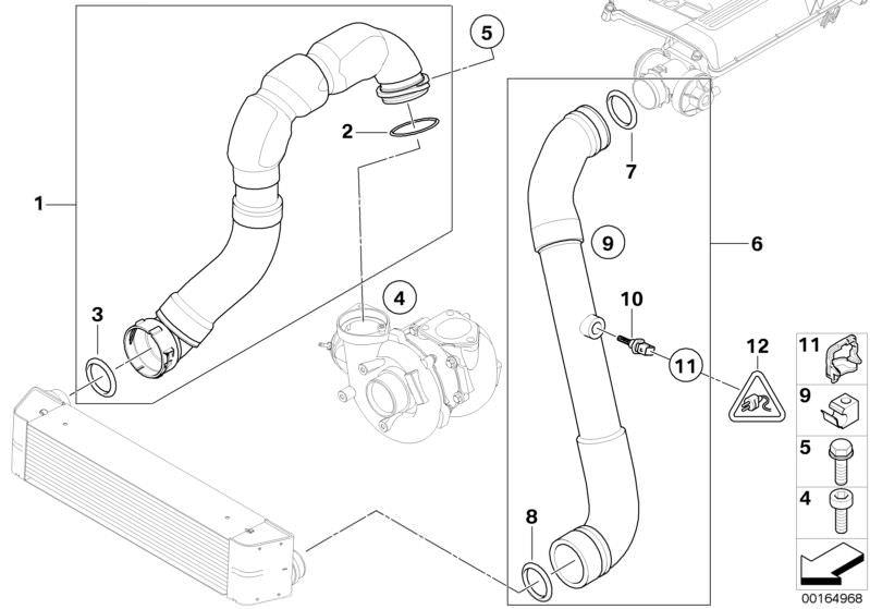 BMW TURBO HORTUMU M57N / E53 11617800627