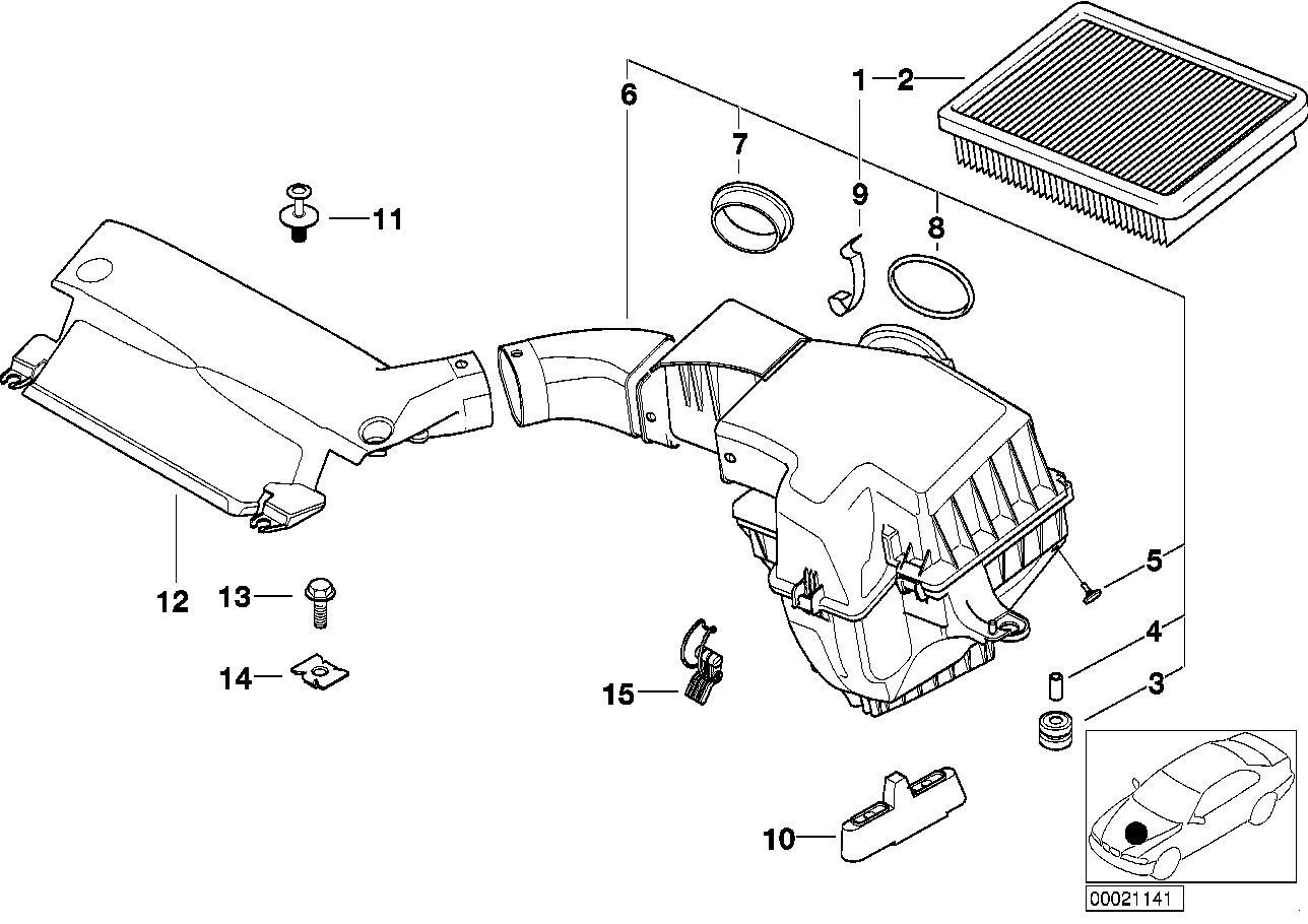 BMW HAVA FİLTRE BORUSU E46 M43  13711438767