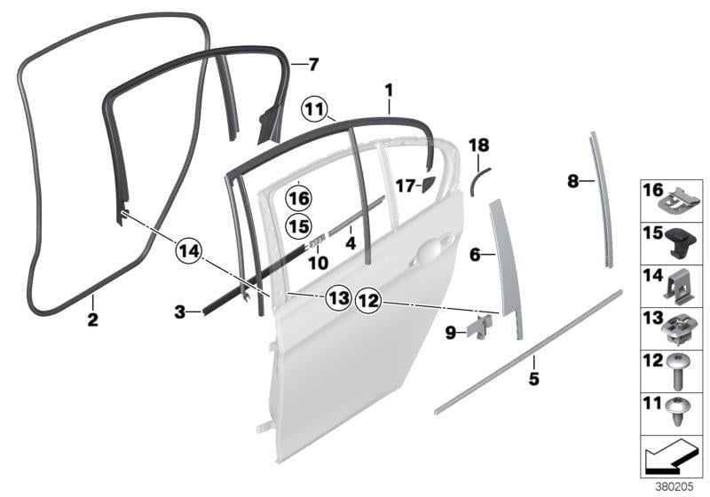 ARKA KAPI CAM KIZAK KAPLAMASI F30/F30LCI 51357258301