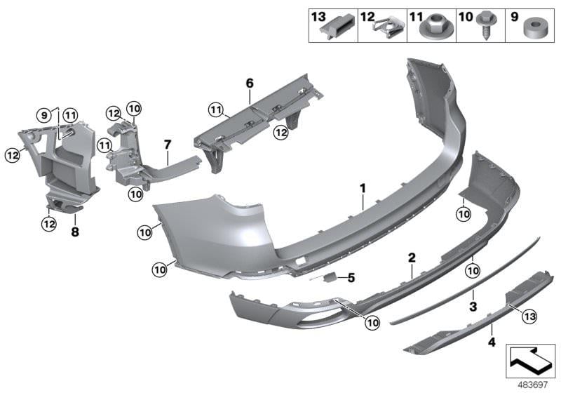 ARKA TAMPON ÇEKİ DEMİR KAPAK F15 51127378574