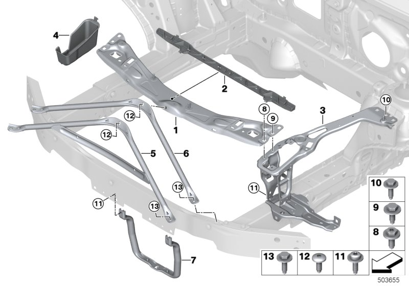 BMW ÖN PANEL ÜST DEMİRİ 51647459878