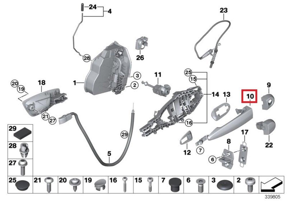 DIŞ KAPI KOLU SOL E90/E90LCI/E70 51217207539