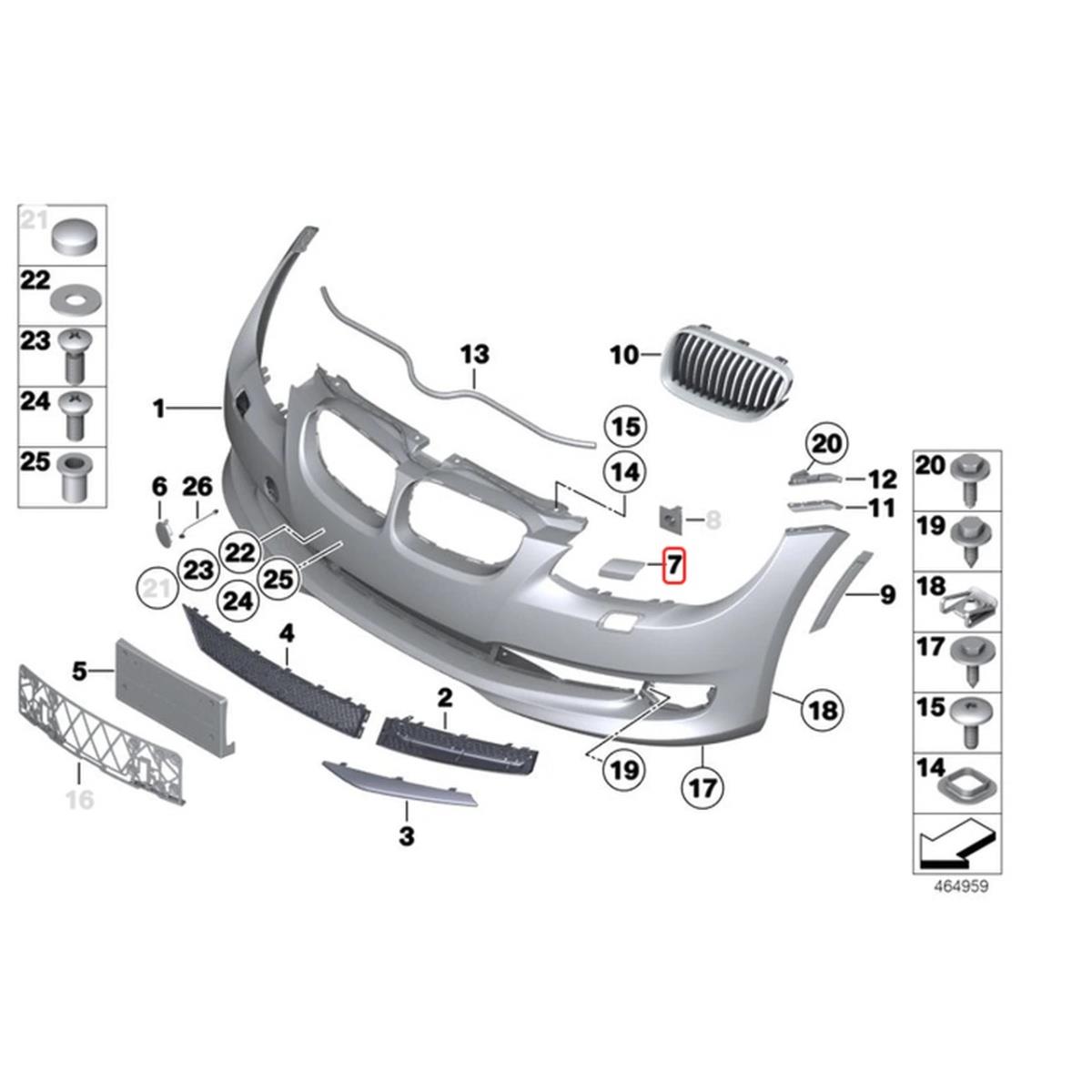BMW FAR FİSKİYE KAPAK SAĞ E92LCI/E93LCI 61677253396