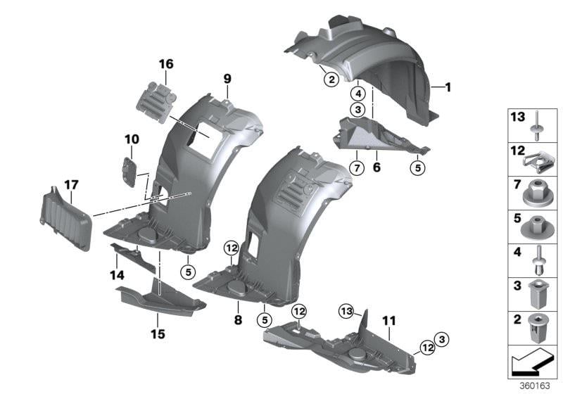 ÖN ÇAMURLUK ARKA DAVLUMBAZI SOL E92/E92LCI/E93/E93LC 51718043213