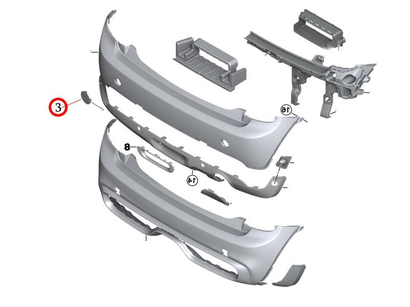 ARKA TAMPON ÇEKİ DEMİR KAPAK SOL F56/F57 51317380021