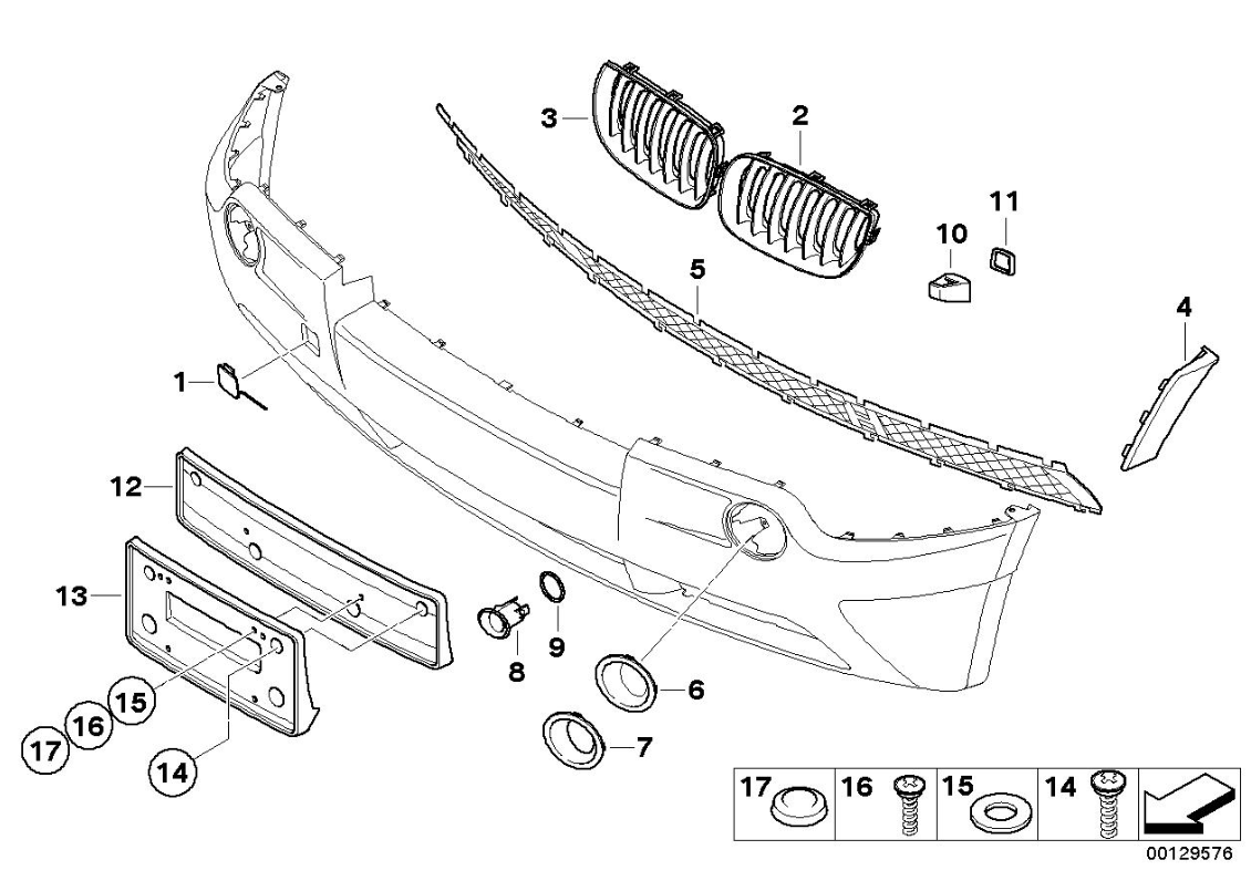 ÖN TAMPON IZGARASI E83 51113400908