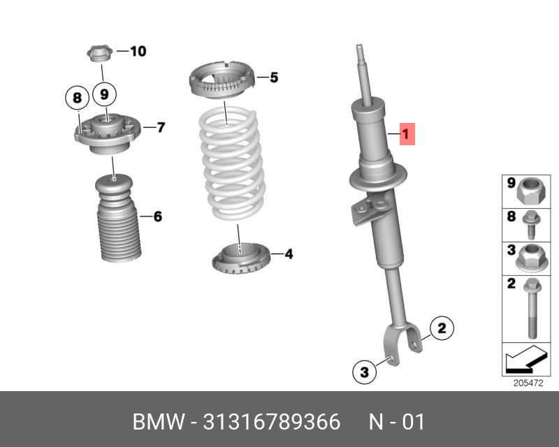 ÖN AMORTİSÖR SAĞ M SÜSPANSİYON F10