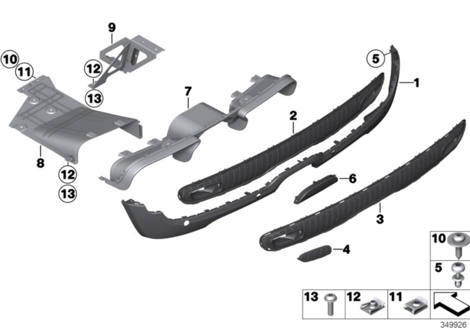 ARKA TAMPON ALT SPOİLER R56LCI/R57LCI/R58/R59 51127260582