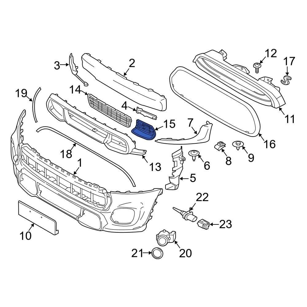 ÖN TAMPON ORTA IZGARA BAKALİT F55/F56/F57 51117301564
