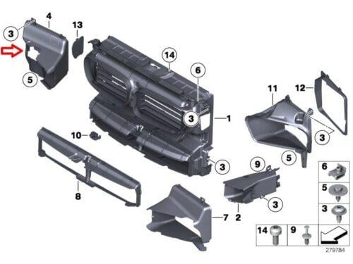 ÖN PANEL HAVALANDIRMA BAKALİTİ SOL F10  51747200789