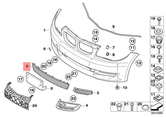 ÖN TAMPON ORTA IZGARA E88/E82 51117178710