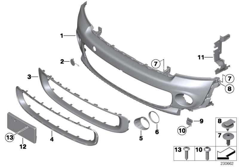 ÖN TAMPON ÇEKİ DEMİR KAPAK R55LCI/R56LCI/R57LCI 51117268745