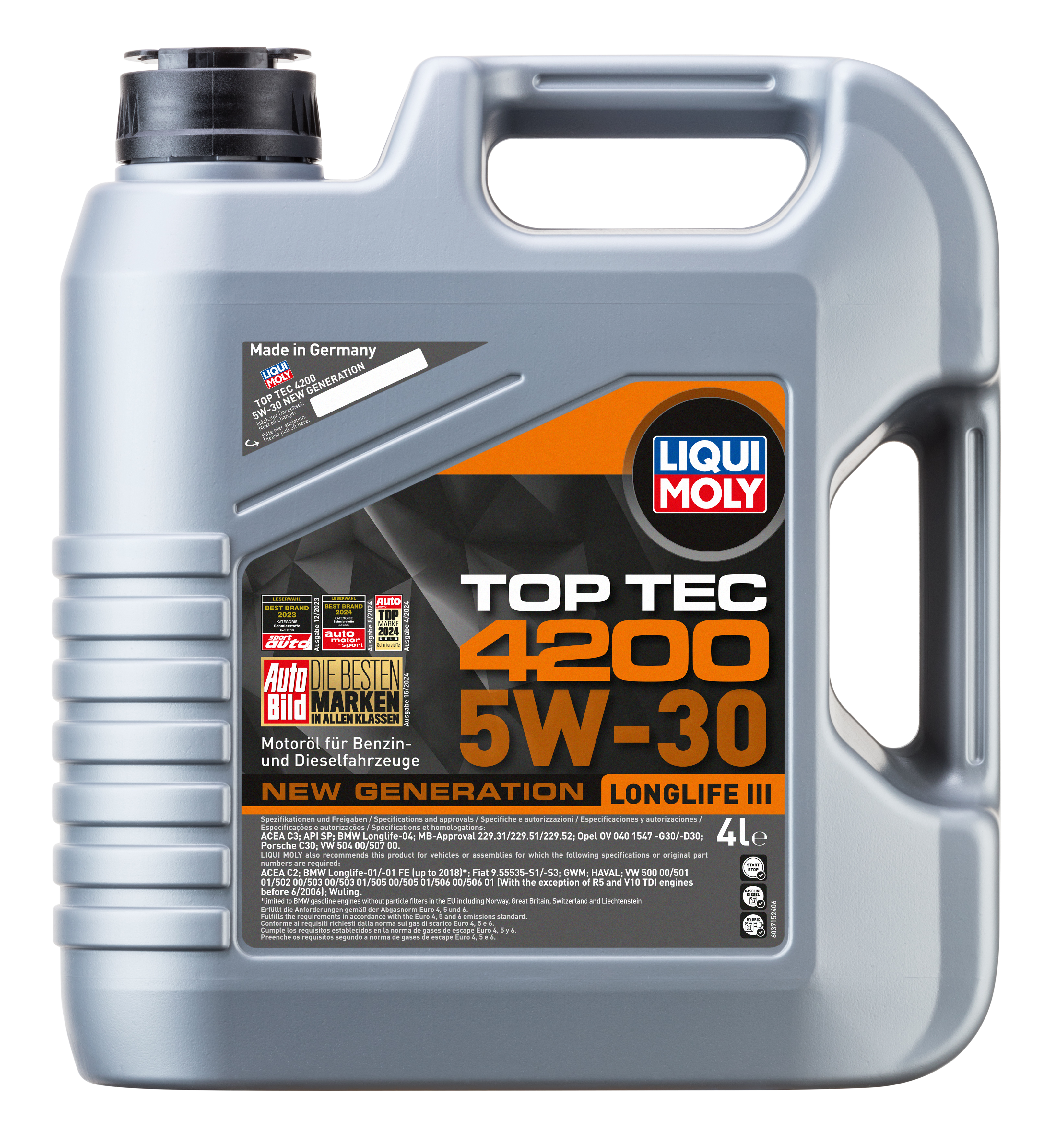 LQM-3715Top Tec 4200 5W-30 Motor Yağı (4 Litre)LIQUI MOLY