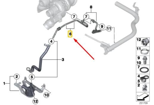 BMW TURBO GERİ DÖNÜŞ HORTUMU 11537600592