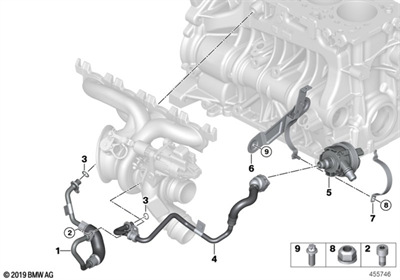 BMW TURBO BESLEME HAT BORUSU ( 7 643 094 ) 11538854734