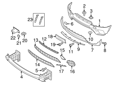 ÖN TAMPON ORTA IZGARA E70LCI 51117222855