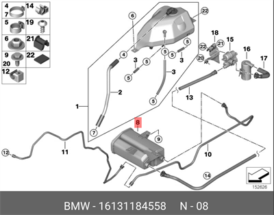 BMW AKTİF KARBON FİLTRE M62 / E53 16131184558