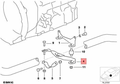 BMW EKSOZ TAŞIYICI ASKI TDS / E36/E38/E39 MANUEL 18212246213