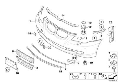 ÖN TAMPON ORTA IZGARA E60LCI 51117178115