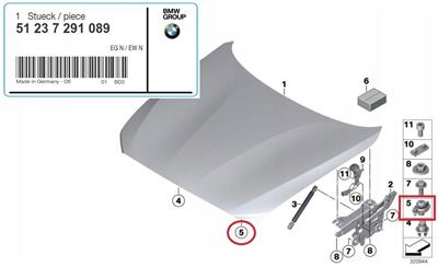 KAPUT AYAR TAMPON VİDASI F20 51237291089