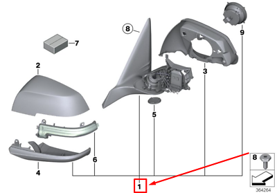 KOMPLE AYNA SOL F30 51167245291
