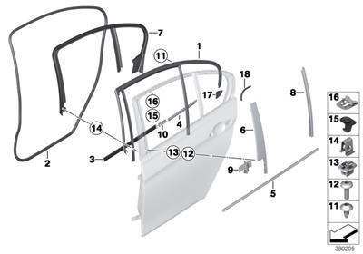 ARKA KAPI CAM KIZAK KAPLAMASI F30/F30LCI 51357258301