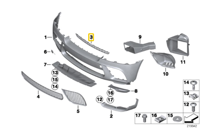 ÖN TAMPON IZGARA ÜST E71/E72 51112159276