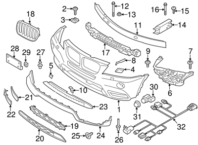 ÖN TAMPON ORTA IZGARASI F25 51117210462