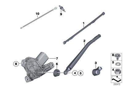ARKA SİLECEK KOLU E84/E87/E87LCI 61627138507