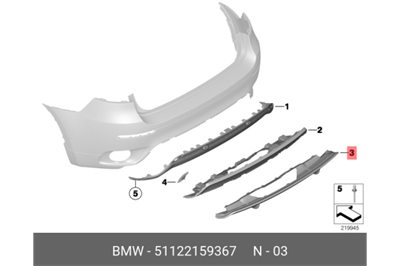 BMW ARKA TAMPON ALT KAPLAMA E71 51122159367