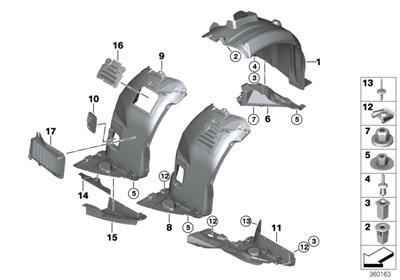 ÖN ÇAMURLUK ARKA DAVLUMBAZI SOL E92/E92LCI/E93/E93LC 51718043213