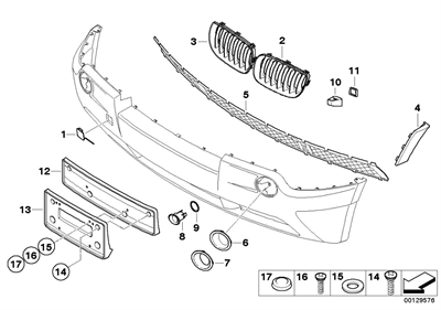 ÖN TAMPON IZGARASI E83 51113400908