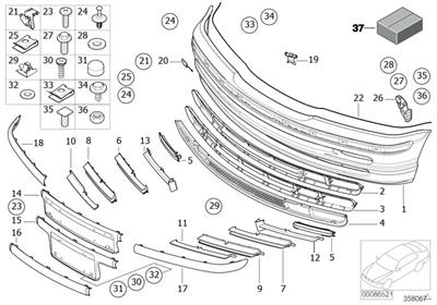 ÖN TAMPON IZGARA SAĞ E46 51118195294