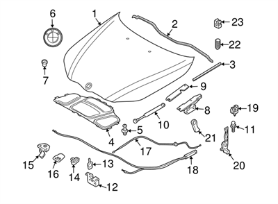 MOTOR KAPUT MENTEŞESİ SAĞ E63/E64/LCI 41617210670