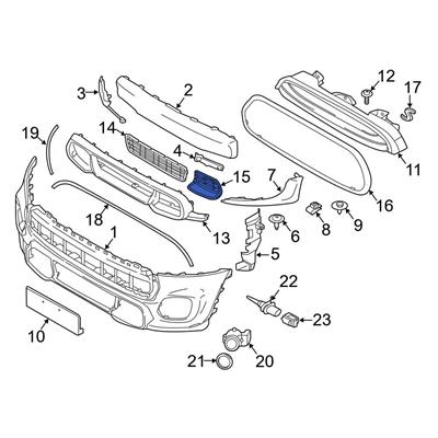 ÖN TAMPON ORTA IZGARA BAKALİT F55/F56/F57 51117301564